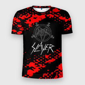 Мужская футболка 3D Slim с принтом Slayer   Reign in Blood , 100% полиэстер с улучшенными характеристиками | приталенный силуэт, круглая горловина, широкие плечи, сужается к линии бедра | gary holt guitarist | kerry king (guitarist) | metal | rock | slayer | slayer musical group | slayer repentless | tom araya songwriter | рок