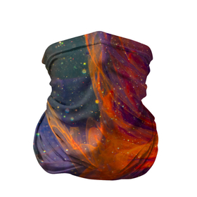 Бандана-труба 3D с принтом Разноцветный абстрактный дым в Екатеринбурге, 100% полиэстер, ткань с особыми свойствами — Activecool | плотность 150‒180 г/м2; хорошо тянется, но сохраняет форму | абстракция | блестки | дым | звезды | красный | пыль | разноцветный | синий