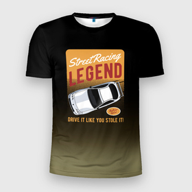 Мужская футболка 3D Slim с принтом Legend   Car в Курске, 100% полиэстер с улучшенными характеристиками | приталенный силуэт, круглая горловина, широкие плечи, сужается к линии бедра | car | legend | гонки | гоночная машина | классика | машина