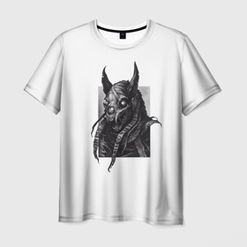 Мужская футболка 3D с принтом Египетский зверь , 100% полиэфир | прямой крой, круглый вырез горловины, длина до линии бедер | art | dark | бог | голова | животное | череп