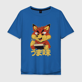 Мужская футболка хлопок Oversize с принтом Japanese Fox Eating Ramen | Японская лиса ест Рамен в Екатеринбурге, 100% хлопок | свободный крой, круглый ворот, “спинка” длиннее передней части | bento | box | cute fox | food | foxxy | foxy | japan | japanese | kanji | ramen bowl | бенто | бэнто | иероглифы | канджи | кандзи | лапша | лисёнок | лисички | миска рамена | надпись | слово | суп | фокс | фокси | япония | японский рамен