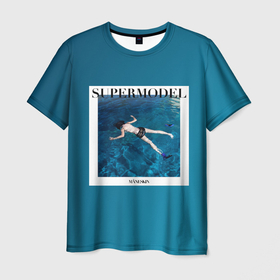 Мужская футболка 3D с принтом SUPERMODEL by Maneskin в Тюмени, 100% полиэфир | прямой крой, круглый вырез горловины, длина до линии бедер | damiano david | maneskin | super model | supermodel | виктория | дамиано | новый сингл манескин | супермодель | томас | этан
