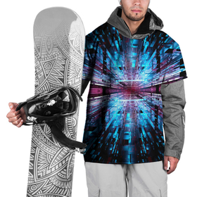 Накидка на куртку 3D с принтом неоновый информационный голограммный туннель в Санкт-Петербурге, 100% полиэстер |  | abstraction | fashion | neon | pattern | абстракция | мода | неон | паттерн