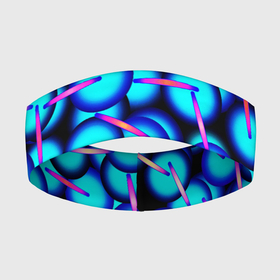 Повязка на голову 3D с принтом ТЕКСТУРА ШАРОВ ,  |  | абстракция | геометрический | графика | красочный | круглый | синий | современный | текстура | узор | фон | форма | цветной | шары | яркий