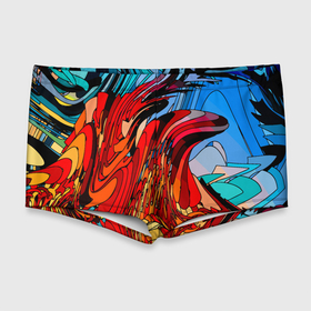 Мужские купальные плавки 3D с принтом Abstract color pattern   Fashion 2022 , Полиэстер 85%, Спандекс 15% |  | Тематика изображения на принте: abstraction | color | fashion | pattern | абстракция | мода | узор | цвет