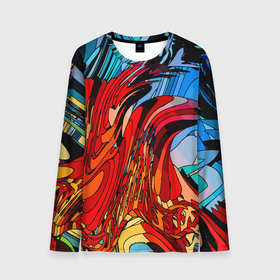 Мужской лонгслив 3D с принтом Abstract color pattern   Fashion 2022 в Тюмени, 100% полиэстер | длинные рукава, круглый вырез горловины, полуприлегающий силуэт | abstraction | color | fashion | pattern | абстракция | мода | узор | цвет