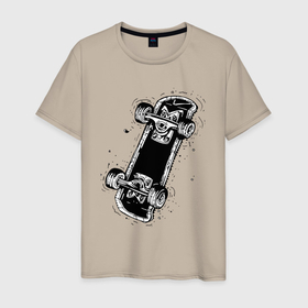 Мужская футболка хлопок с принтом Skateboard   Extreme , 100% хлопок | прямой крой, круглый вырез горловины, длина до линии бедер, слегка спущенное плечо. | extreme | skateboard | sport | wheels | колёса | скейтборд | спорт | экстрим