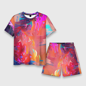 Мужской костюм с шортами 3D с принтом Сочные краски ,  |  | abstraction | bright | brush | colors | paint | абстракция | выразительный | кисть | краски | красочный | насыщенный | фееричный | цвета | экспрессия | яркий