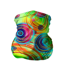 Бандана-труба 3D с принтом ЦВЕТНЫЕ ПУЗЫРИ в Санкт-Петербурге, 100% полиэстер, ткань с особыми свойствами — Activecool | плотность 150‒180 г/м2; хорошо тянется, но сохраняет форму | абстрактные | желтый | зеленый | красный | красочные | круги | многоцветный | оранжевый | пузыри | радуга | разноцветный | розовый | синие | узор | цвета | цветные