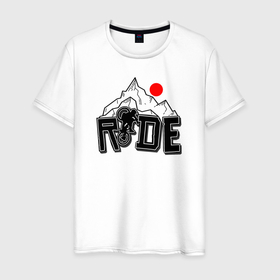 Мужская футболка хлопок с принтом Ride bicycle , 100% хлопок | прямой крой, круглый вырез горловины, длина до линии бедер, слегка спущенное плечо. | Тематика изображения на принте: 