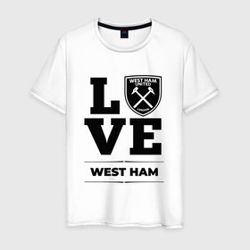 Мужская футболка хлопок с принтом West Ham Love Классика в Санкт-Петербурге, 100% хлопок | прямой крой, круглый вырез горловины, длина до линии бедер, слегка спущенное плечо. | club | football | ham | logo | love | west | west ham | вест | клуб | лого | мяч | символ | спорт | футбол | футболист | футболисты | футбольный | хэм