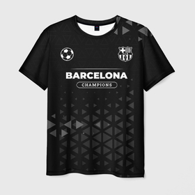 Мужская футболка 3D с принтом Barcelona Форма Champions в городе Новоалтайск, 100% полиэфир | прямой крой, круглый вырез горловины, длина до линии бедер | barcelona | club | football | logo | барселона | клуб | лого | мяч | символ | спорт | форма | футбол | футболист | футболисты | футбольный