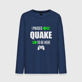 Мужской лонгслив хлопок с принтом Quake I Paused , 100% хлопок |  | logo | paused | quake | игра | игры | квейк | лого | логотип | символ