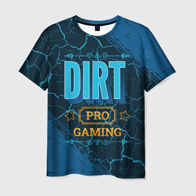 Мужская футболка 3D с принтом Dirt Gaming PRO в Петрозаводске, 100% полиэфир | прямой крой, круглый вырез горловины, длина до линии бедер | dirt | logo | pro | дирт | игра | игры | краска | лого | логотип | символ