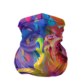 Бандана-труба 3D с принтом Madness colors в Тюмени, 100% полиэстер, ткань с особыми свойствами — Activecool | плотность 150‒180 г/м2; хорошо тянется, но сохраняет форму | abstraction | bright | brush | colors | madness | paint | абстракция | краски | красочный | насыщенный | фееричный | цвета | экспрессия | яркий