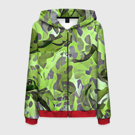 Мужская толстовка 3D на молнии с принтом Green breeze в Екатеринбурге, 100% полиэстер | длина до линии бедра, манжеты и пояс оформлены мягкой тканевой резинкой, двухслойный капюшон со шнурком для регулировки, спереди молния, по бокам два кармана | Тематика изображения на принте: art | camouflage | colors | gray | green | military | pattern | soldier | war | военный | зеленый | камуфляж | маскировка | паттерн | серый | солдат | узор