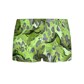 Мужские трусы 3D с принтом Green breeze в Новосибирске, 50% хлопок, 50% полиэстер | классическая посадка, на поясе мягкая тканевая резинка | art | camouflage | colors | gray | green | military | pattern | soldier | war | военный | зеленый | камуфляж | маскировка | паттерн | серый | солдат | узор
