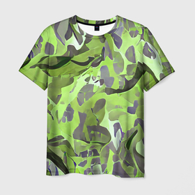 Мужская футболка 3D с принтом Green breeze в Петрозаводске, 100% полиэфир | прямой крой, круглый вырез горловины, длина до линии бедер | art | camouflage | colors | gray | green | military | pattern | soldier | war | военный | зеленый | камуфляж | маскировка | паттерн | серый | солдат | узор