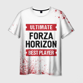 Мужская футболка 3D с принтом Forza Horizon   Ultimate , 100% полиэфир | прямой крой, круглый вырез горловины, длина до линии бедер | Тематика изображения на принте: forza | forza horizon | horizon | logo | ultimate | игра | игры | краска | краски | лого | логотип | символ | форза | хорайзон