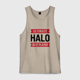 Мужская майка хлопок с принтом Halo Ultimate , 100% хлопок |  | halo | logo | ultimate | игра | игры | лого | логотип | символ | хало