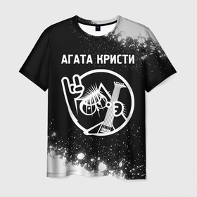 Мужская футболка 3D с принтом Агата Кристи | КОТ | Краска в Петрозаводске, 100% полиэфир | прямой крой, круглый вырез горловины, длина до линии бедер | band | metal | paint | rock | агата | агата кристи | брызги | группа | кот | краска | кристи | рок