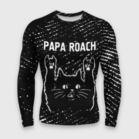 Мужской рашгард 3D с принтом Papa Roach  Rock Cat в Санкт-Петербурге,  |  | band | metal | papa | papa roach | roach | rock | гранж | группа | кот | папа | рок | рок кот | роуч
