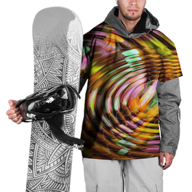 Накидка на куртку 3D с принтом Цветные круги на воде в Новосибирске, 100% полиэстер |  | abstraction | circles | color | vanguard | wave | абстракция | авангард | волна | круги | цвет