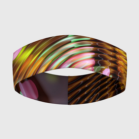Повязка на голову 3D с принтом Цветные круги на воде ,  |  | abstraction | circles | color | vanguard | wave | абстракция | авангард | волна | круги | цвет