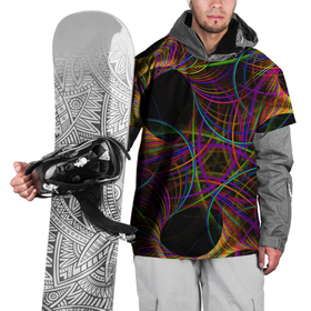 Накидка на куртку 3D с принтом Deep black space and wormholes в Екатеринбурге, 100% полиэстер |  | abstraction | fashion | neon | pattern | vanguard | абстракция | авангард | мода | неон | узор