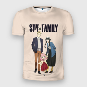 Мужская футболка 3D Slim с принтом Spy x Family. Семья шпиона в Кировске, 100% полиэстер с улучшенными характеристиками | приталенный силуэт, круглая горловина, широкие плечи, сужается к линии бедра | anya | bond | family | forger | loid | princess | spy | spy x family | thorn | twilight | yor | аня | бонд | йор | красавица | лойд | манга | семья | семья шпиона | спящая | сумрак | супайфамири | форджер | шпион