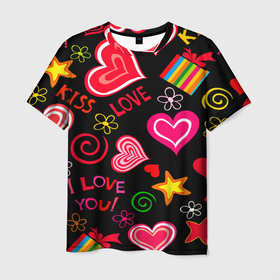 Мужская футболка 3D с принтом Я ЛЮБЛЮ ТЕБЯ РОДНАЯ в Белгороде, 100% полиэфир | прямой крой, круглый вырез горловины, длина до линии бедер | валентинки | девушка | день святого валентина | забавный | милый | розовый | романтика | сердце | счастье | цитаты | я люблю тебя