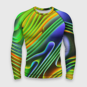 Мужской рашгард 3D с принтом Цветные неоновые полосы  Абстракция  Color neon pattern  Abstraction в Тюмени,  |  | abstraction | bending | color | neon | pattern | stripe | wave | абстракция | волна | изгиб | неон | полоса | цвет