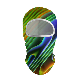 Балаклава 3D с принтом Цветные неоновые полосы   Абстракция   Color neon pattern   Abstraction в Тюмени, 100% полиэстер, ткань с особыми свойствами — Activecool | плотность 150–180 г/м2; хорошо тянется, но при этом сохраняет форму. Закрывает шею, вокруг отверстия для глаз кайма. Единый размер | abstraction | bending | color | neon | pattern | stripe | wave | абстракция | волна | изгиб | неон | полоса | цвет