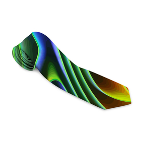 Галстук 3D с принтом Цветные неоновые полосы   Абстракция   Color neon pattern   Abstraction в Курске, 100% полиэстер | Длина 148 см; Плотность 150-180 г/м2 | abstraction | bending | color | neon | pattern | stripe | wave | абстракция | волна | изгиб | неон | полоса | цвет