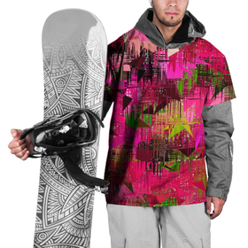 Накидка на куртку 3D с принтом ЦВЕТОВАЯ АБСТРАКЦИЯ (COLOR ABSTRACTION) в Тюмени, 100% полиэстер |  | желтый | зеленый | красный | красочный | минималистичный | розовый | синий | современный | текстура | узор | цветной