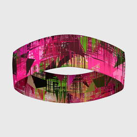 Повязка на голову 3D с принтом ЦВЕТОВАЯ АБСТРАКЦИЯ (COLOR ABSTRACTION) в Екатеринбурге,  |  | желтый | зеленый | красный | красочный | минималистичный | розовый | синий | современный | текстура | узор | цветной