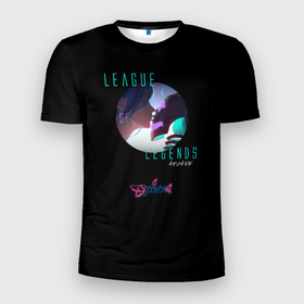 Мужская футболка 3D Slim с принтом Arcane: League of Legends | Джинкс в Белгороде, 100% полиэстер с улучшенными характеристиками | приталенный силуэт, круглая горловина, широкие плечи, сужается к линии бедра | arcane | jinx | league of legends | аркейн | джинкс | неон