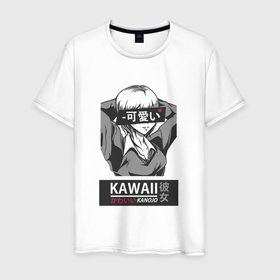 Мужская футболка хлопок с принтом Kawaii Girl   девушка Kanojo   Кадзуя Киносита , 100% хлопок | прямой крой, круглый вырез горловины, длина до линии бедер, слегка спущенное плечо. | Тематика изображения на принте: game | kawaii girl | аниме | аниме девушкой | девушка на час | манга