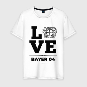 Мужская футболка хлопок с принтом Bayer 04 Love Классика в Екатеринбурге, 100% хлопок | прямой крой, круглый вырез горловины, длина до линии бедер, слегка спущенное плечо. | bayer | bayer 04 | club | football | leverkusen | logo | love | баер | клуб | леверкузен | лого | мяч | символ | спорт | футбол | футболист | футболисты | футбольный