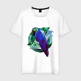 Мужская футболка хлопок с принтом Блестящий попугай | Тропический коллаж , 100% хлопок | прямой крой, круглый вырез горловины, длина до линии бедер, слегка спущенное плечо. | collage | fiji | palm | palms | parrot | prosopeia | psittaculidae | shining parrot | shiny parrot | tropical | геометрические фигуры | геометрия | листья пальмы | пальм | пальма | пальмы | тропики | фиджи | экзотика | экзотический попугай
