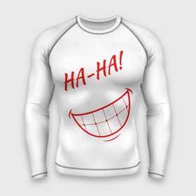 Мужской рашгард 3D с принтом Злобный смех в Белгороде,  |  | зубы | рот | смех | улыбка | ха ха | юмор