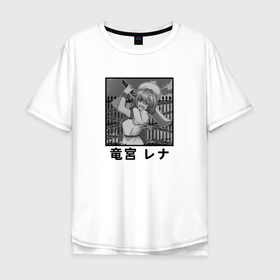 Мужская футболка хлопок Oversize с принтом Рэна Рюгу в Кировске, 100% хлопок | свободный крой, круглый ворот, “спинка” длиннее передней части | anime | higurashi no naku koro ni | rena ryuuguu | аниме | анимэ | когда плачут цикады | рэна рюгу