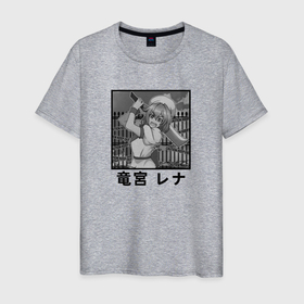 Мужская футболка хлопок с принтом Рэна Рюгу в Петрозаводске, 100% хлопок | прямой крой, круглый вырез горловины, длина до линии бедер, слегка спущенное плечо. | anime | higurashi no naku koro ni | rena ryuuguu | аниме | анимэ | когда плачут цикады | рэна рюгу