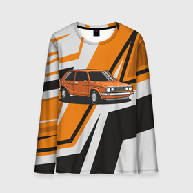 Мужской лонгслив 3D с принтом Оранжевая  классика авто в Белгороде, 100% полиэстер | длинные рукава, круглый вырез горловины, полуприлегающий силуэт | авто | автомобиль | классика | машина | оранжевая машина | оранжевый авто