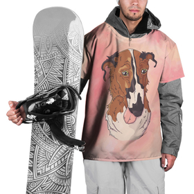Накидка на куртку 3D с принтом Уставшая старая собака , 100% полиэстер |  | Тематика изображения на принте: пес | песик | собака | собачка | усталость