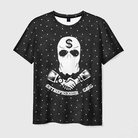 Мужская футболка 3D с принтом Gangster  |  Гангстер в Белгороде, 100% полиэфир | прямой крой, круглый вырез горловины, длина до линии бедер | gangsra | gangster | бандит | гангстер | оружие