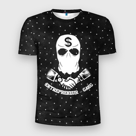 Мужская футболка 3D Slim с принтом Gangster  |  Гангстер в Тюмени, 100% полиэстер с улучшенными характеристиками | приталенный силуэт, круглая горловина, широкие плечи, сужается к линии бедра | gangsra | gangster | бандит | гангстер | оружие