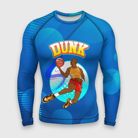 Мужской рашгард 3D с принтом Dunk баскетболист в Тюмени,  |  | бакскетбол | баскетболист | игра | мяч | мячик | спорт
