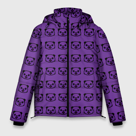 Мужская зимняя куртка 3D с принтом Purple Panda в Кировске, верх — 100% полиэстер; подкладка — 100% полиэстер; утеплитель — 100% полиэстер | длина ниже бедра, свободный силуэт Оверсайз. Есть воротник-стойка, отстегивающийся капюшон и ветрозащитная планка. 

Боковые карманы с листочкой на кнопках и внутренний карман на молнии. | Тематика изображения на принте: ailuropoda | ailuropodinae | pandaanimal | pandabear | pandaworld | маленькая панда | медведь кошка | милые панды | неуклюжие панды | панда | панда падает | панды играют | пятнистый медведь | смешные панды | черно белая окраска