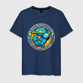 Мужская футболка хлопок с принтом BEER ACUDA в Белгороде, 100% хлопок | прямой крой, круглый вырез горловины, длина до линии бедер, слегка спущенное плечо. | beer | shark | sharks | акула | акулья | бокал | кружка | шарк | шаркс